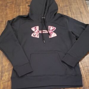 Under Armour Black Hoodie with Pink Emblem
